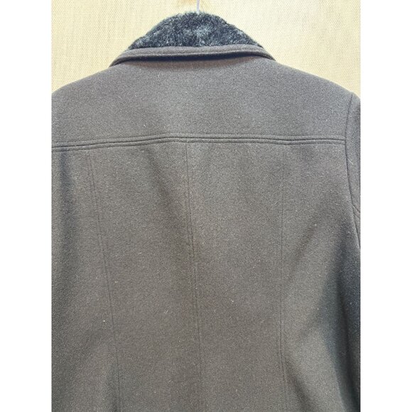 St. John's Bay Women's Faux Fur Wool Coat Long Sleeve Size X-Large Black - Picture 10 of 10